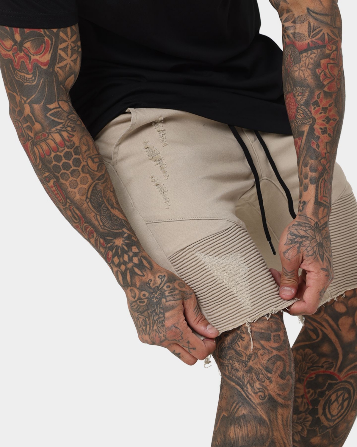 Men's United Distressed Biker Shorts