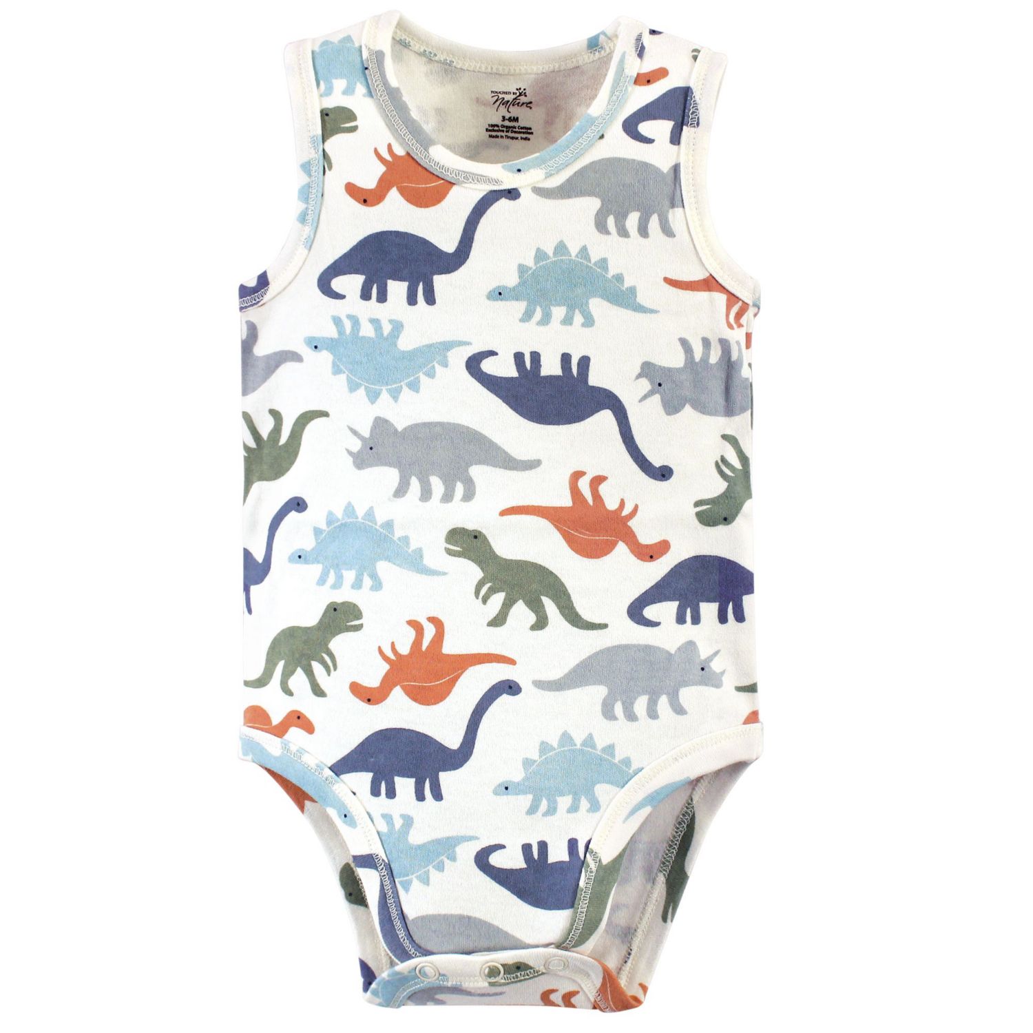 Baby Boys Five-Piece Natural Cotton Sleeveless Onesies
