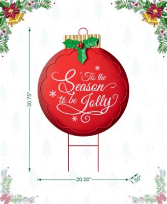 32"H Large Metal Christmas Ornament Yard Stake or Wall D&eacute;cor