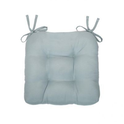 Country Living Plush Solid Colored Country Farmhouse Reversible Chair Cushions/Pads With Tear Proof Ties 2 Piece 16" L x 15" W x 3.5" D.