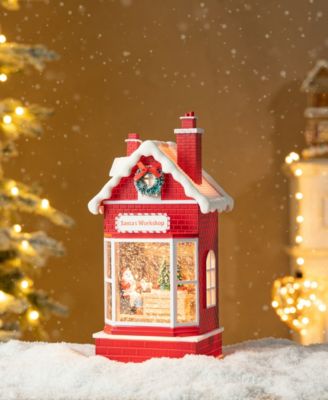 10.5"H Lighted Santa's Workshop Waterglobe