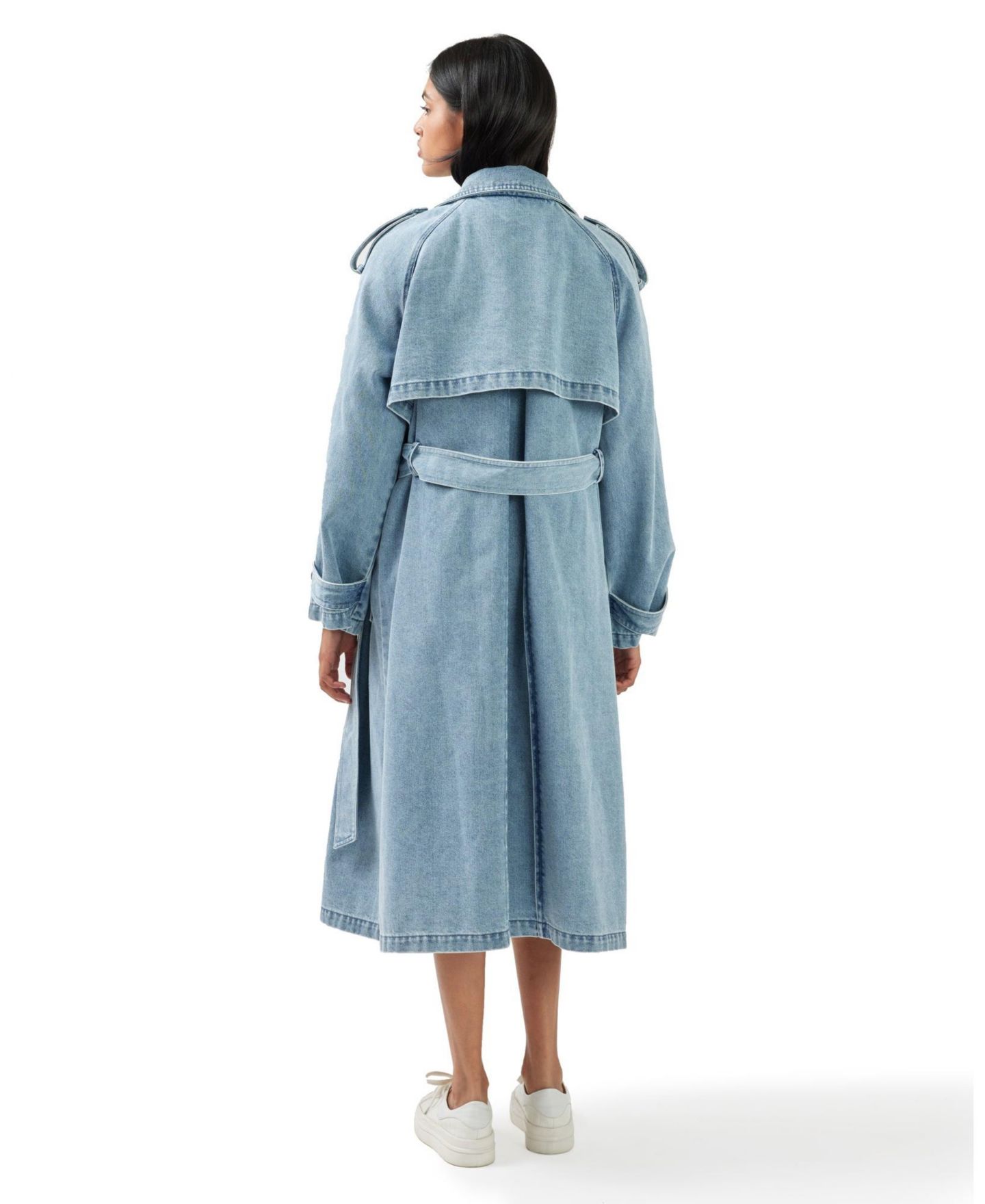 Женское пальто Belle & Bloom Wild Skies Denim Trench, цвет: Синий — фото 3
