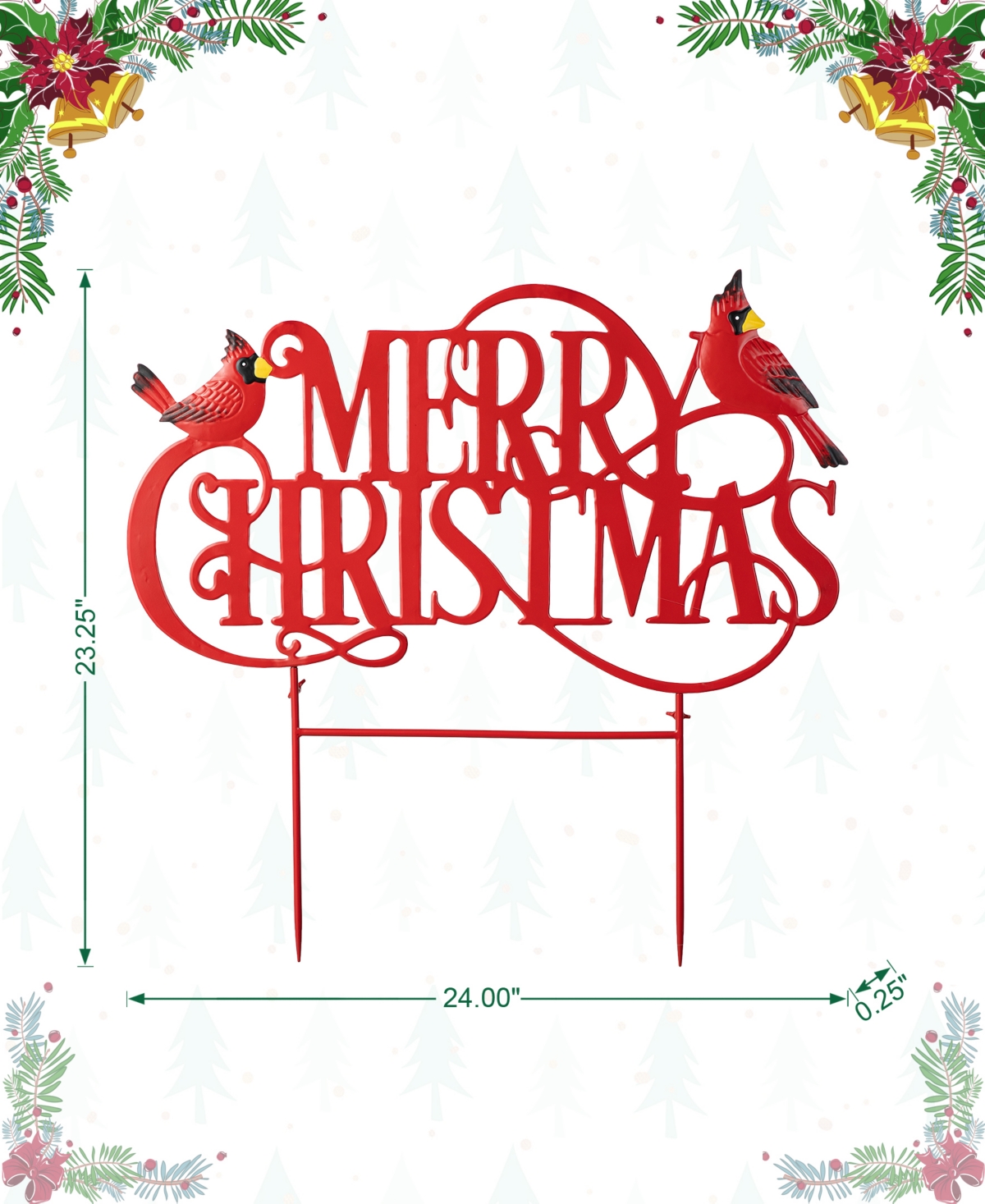 Glitzhome 24''L Metal Christmas 