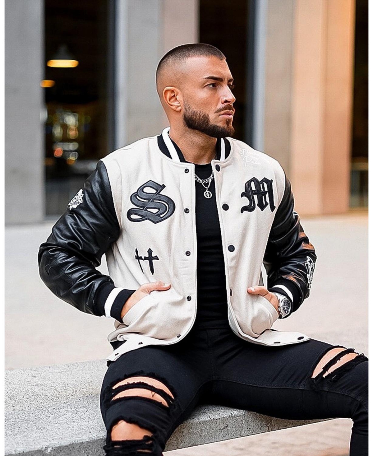 Saint Morta Mens Graveyard Varsity Jacket