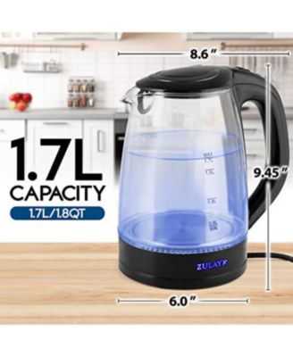 Borosilicate Glass Electric Kettle with Blue LED Light