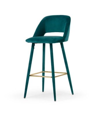 29.5" Anita Velvet Barstool, Set of 2