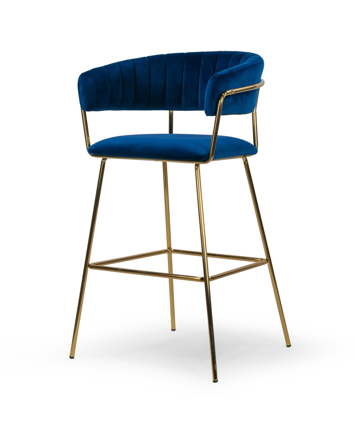 Shop Glamour Home 30" Anya Fabric, Metal Barstool, Set Of 2 In Blue