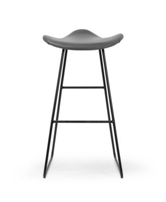 29.5" Aoi Polyester, Metal Barstool, Set of 2