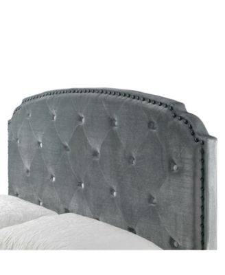 51.75" Arin Fabric, Rubberwood Queen Bed