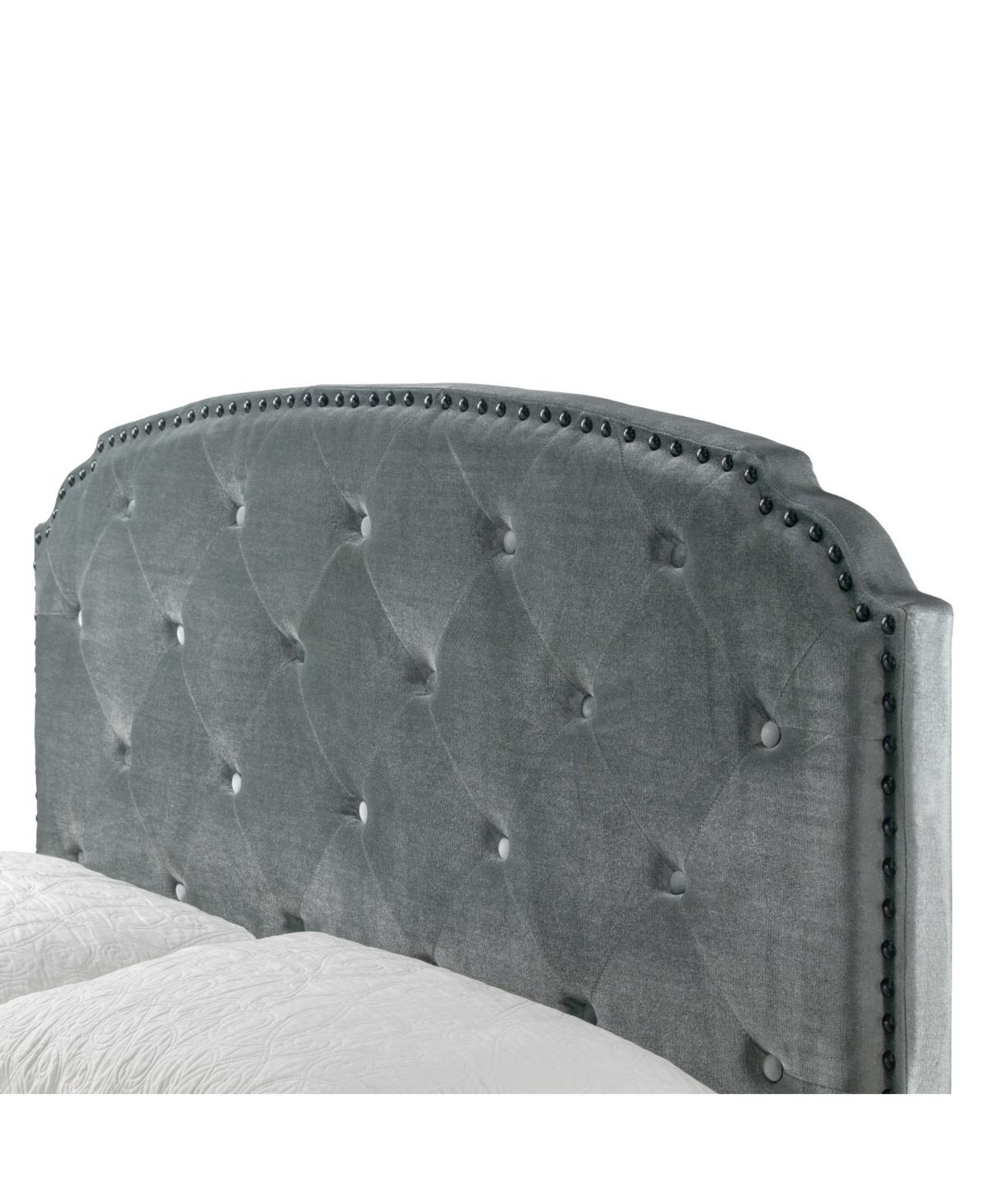 Shop Glamour Home 51.75" Arin Fabric, Rubberwood Queen Bed In Grey