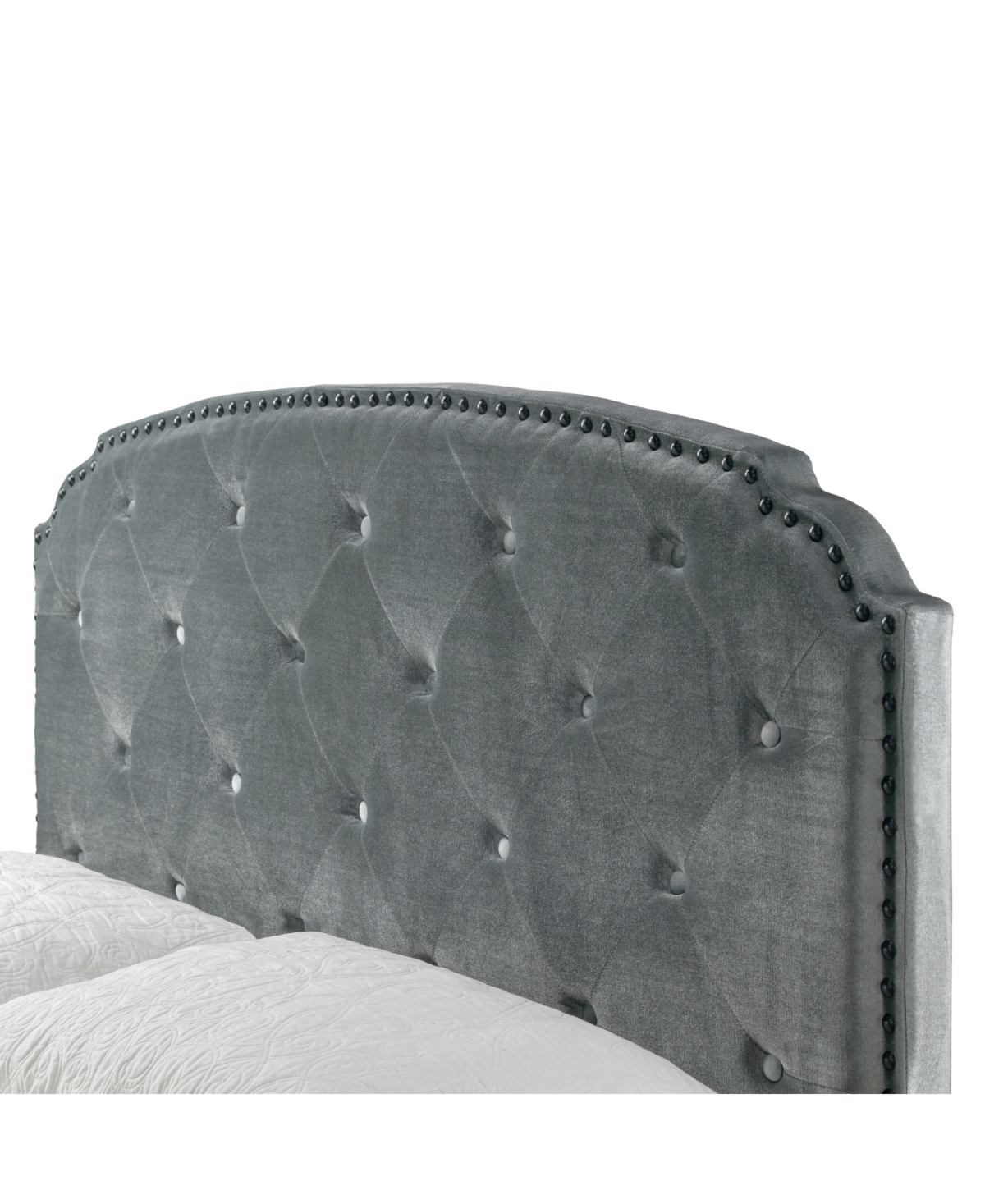 Glamour Home 51.75" Arin Fabric, Rubberwood Queen Bed In Grey