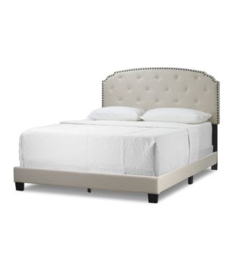 51.75 Arin Fabric, Rubberwood Queen Bed