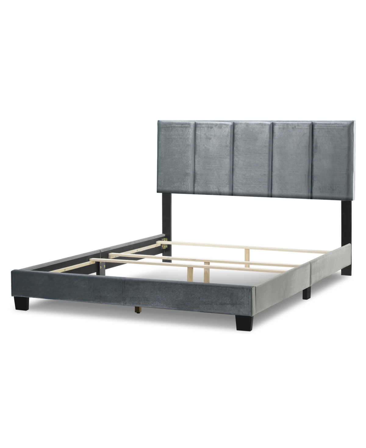 Glamour Home 46.5" Arty Polyester, Rubberwood Twin Bed In Grey