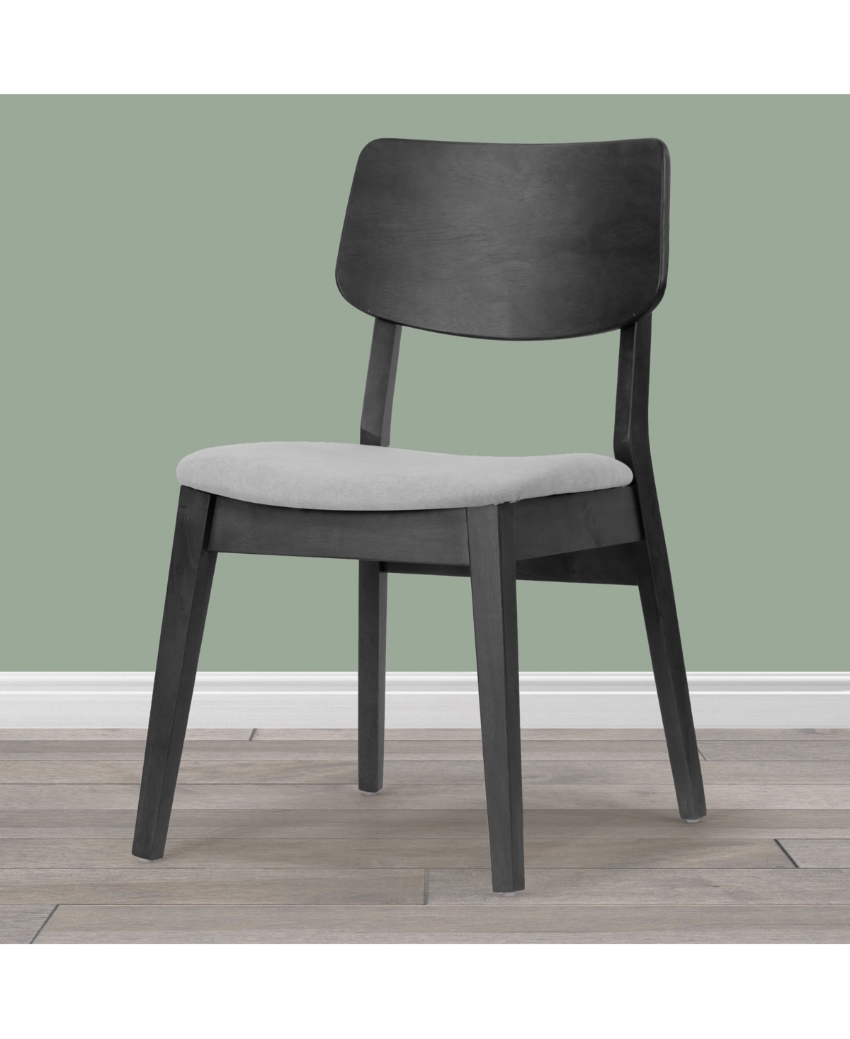 Glamour Home 32.28" Astin Rubberwood, Fabric Dining Chair, Set Of 2 In Grey