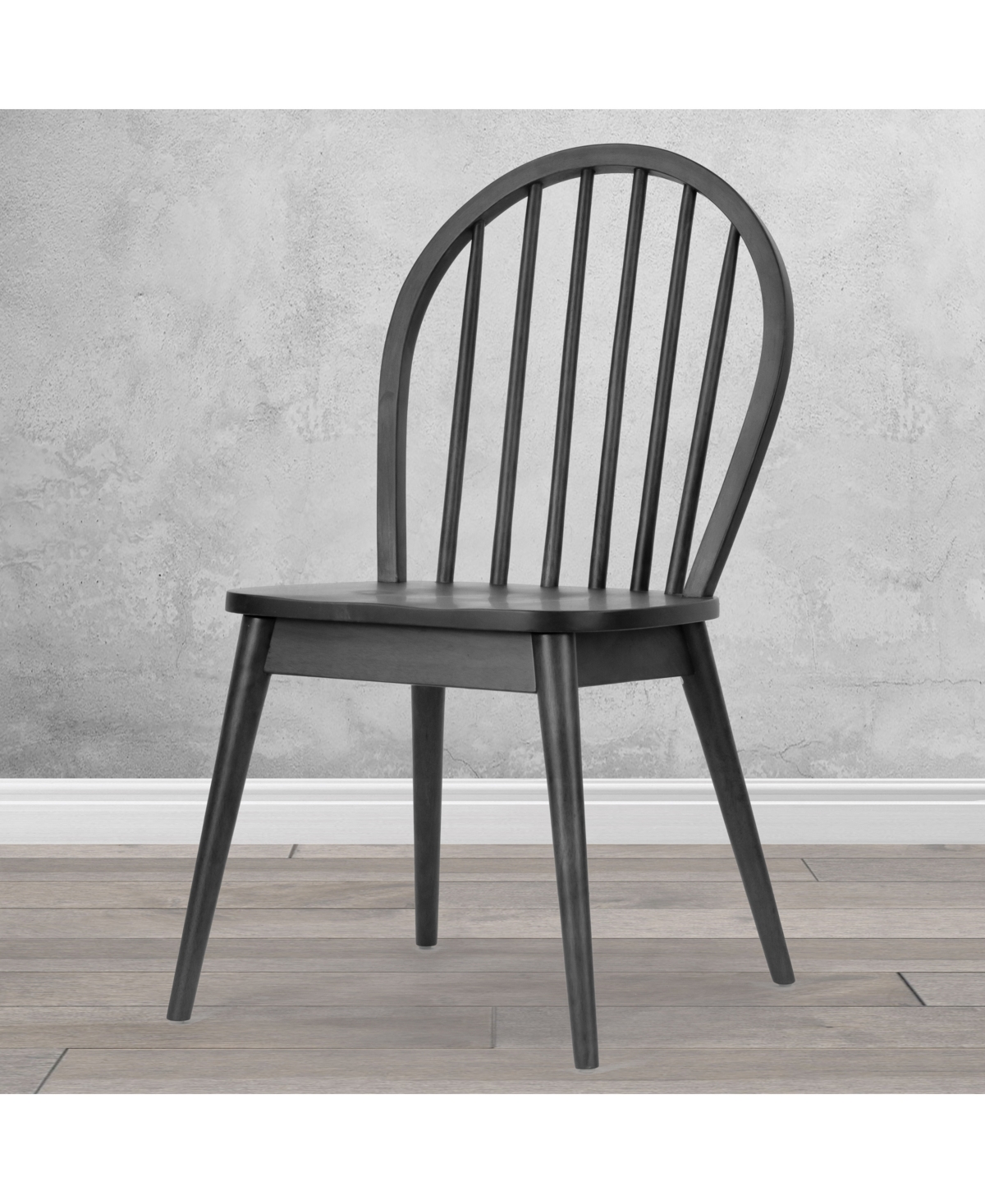 Glamour Home 36.22" Astra Rubberwood Dining Chair, Set Of 2 In Black