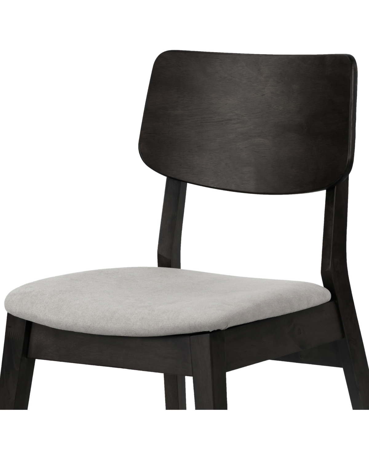 Glamour Home 32.28" Astin Rubberwood, Fabric Dining Chair, Set Of 2 In Grey