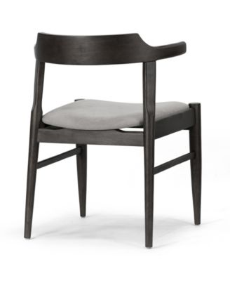 28.35" Atlas Rubberwood, Fabric Dining Chair, Set of 2