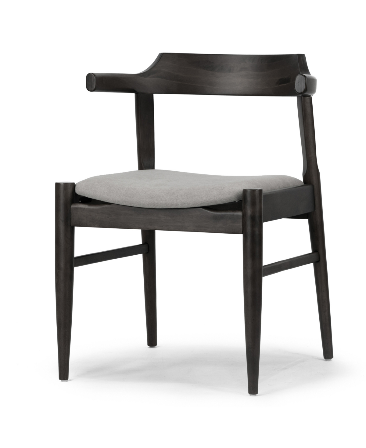 Glamour Home 28.35" Atlas Rubberwood, Fabric Dining Chair, Set Of 2 In Grey