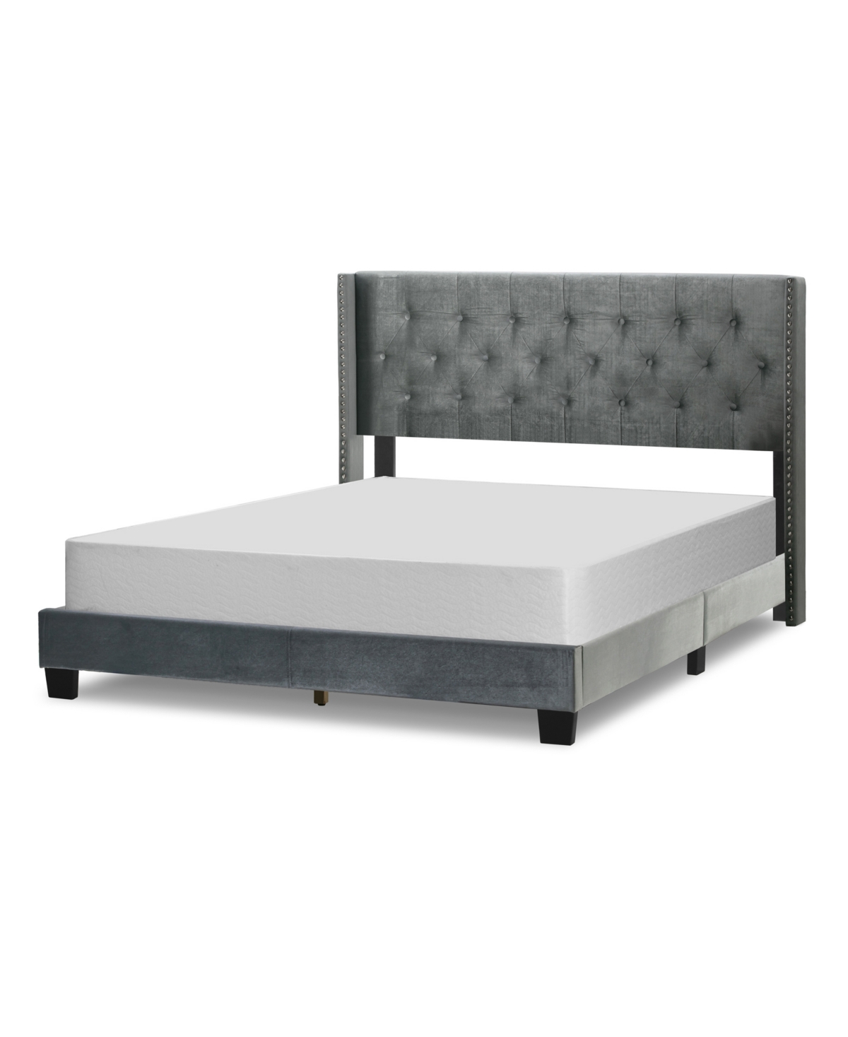 Glamour Home 47" Asali Fabric, Rubberwood Twin Bed In Blue