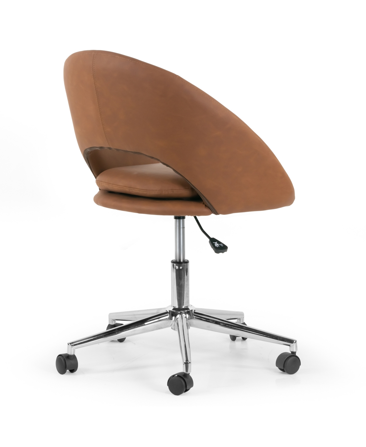 Shop Glamour Home 34.75" Aura Polyester, Metal Task Chair In Brown