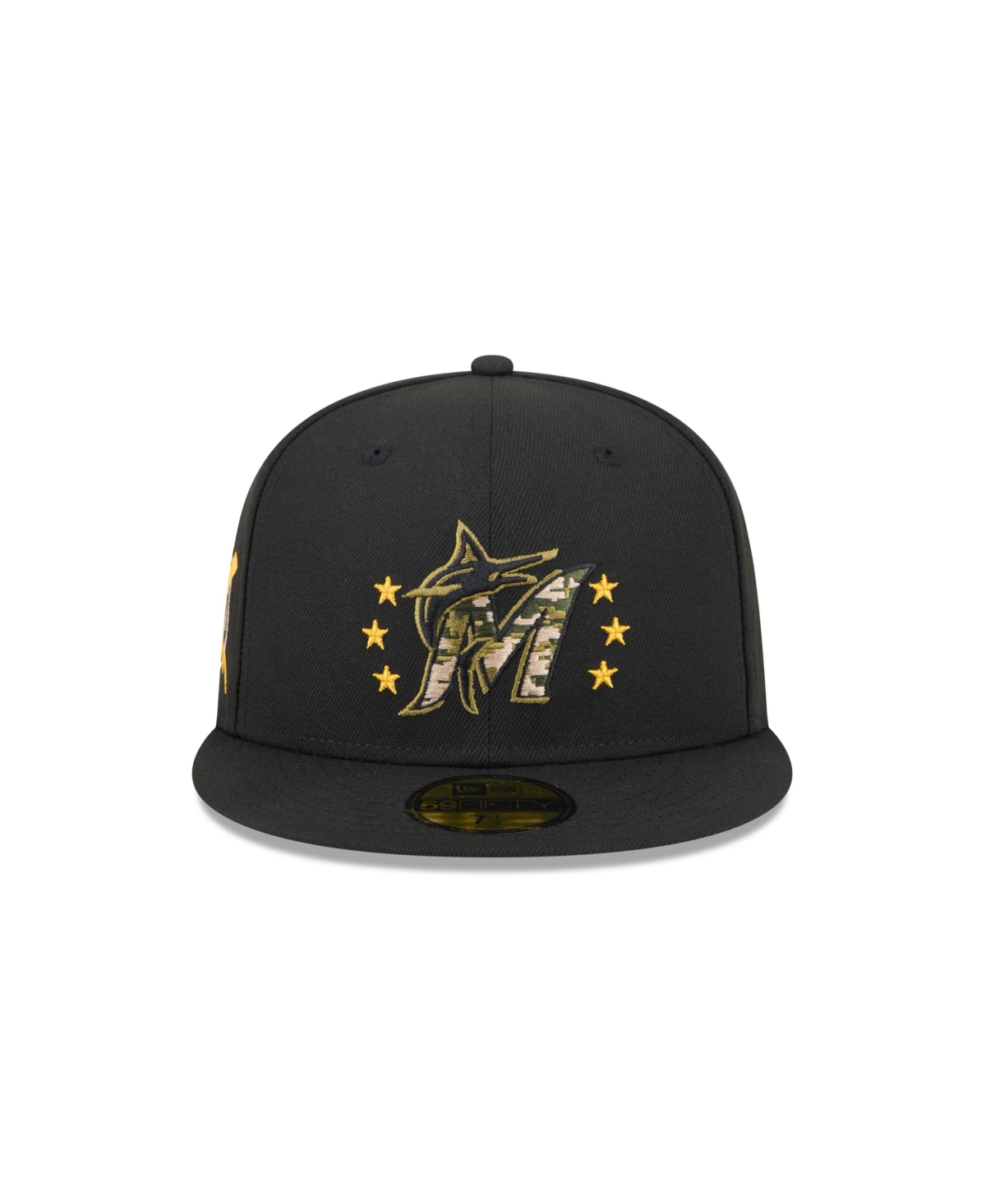 NEW ERA MEN'S BLACK MIAMI MARLINS 2024 ARMED FORCES DAY ON-FIELD 59FIFTY FITTED HAT