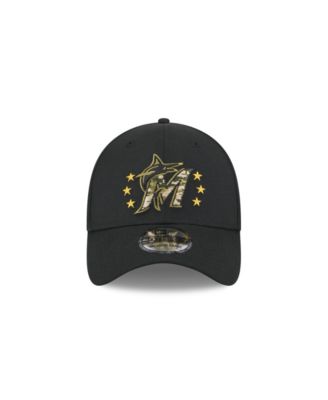 Men's Black Miami Marlins 2024 Armed Forces Day 39THIRTY Flex Hat