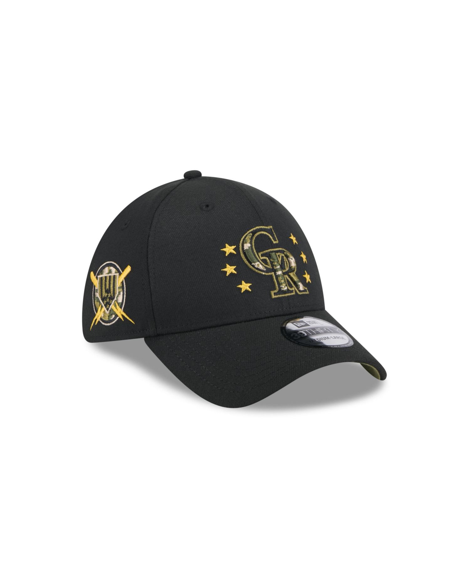 Men's Black Colorado Rockies 2024 Armed Forces Day 39THIRTY Flex Hat