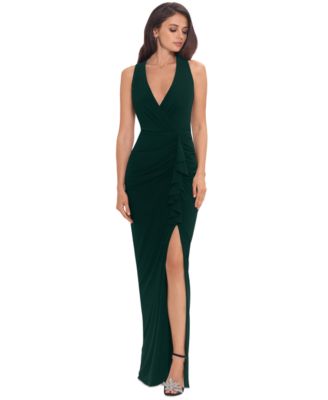 Betsy Adam Petite Front Slit Evening Gown Pine Size 14p