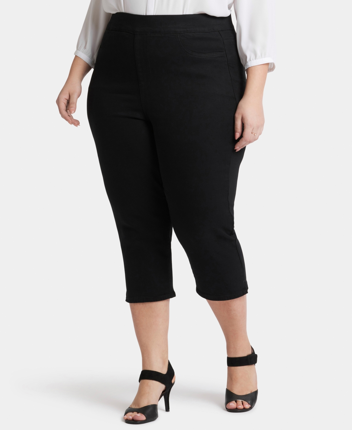 Plus Size Dakota Crop Pull-On Jeans - Overdye Black