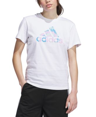 adidas - Women's Cotton Tie-Dyed Logo Graphic T-Shirt
