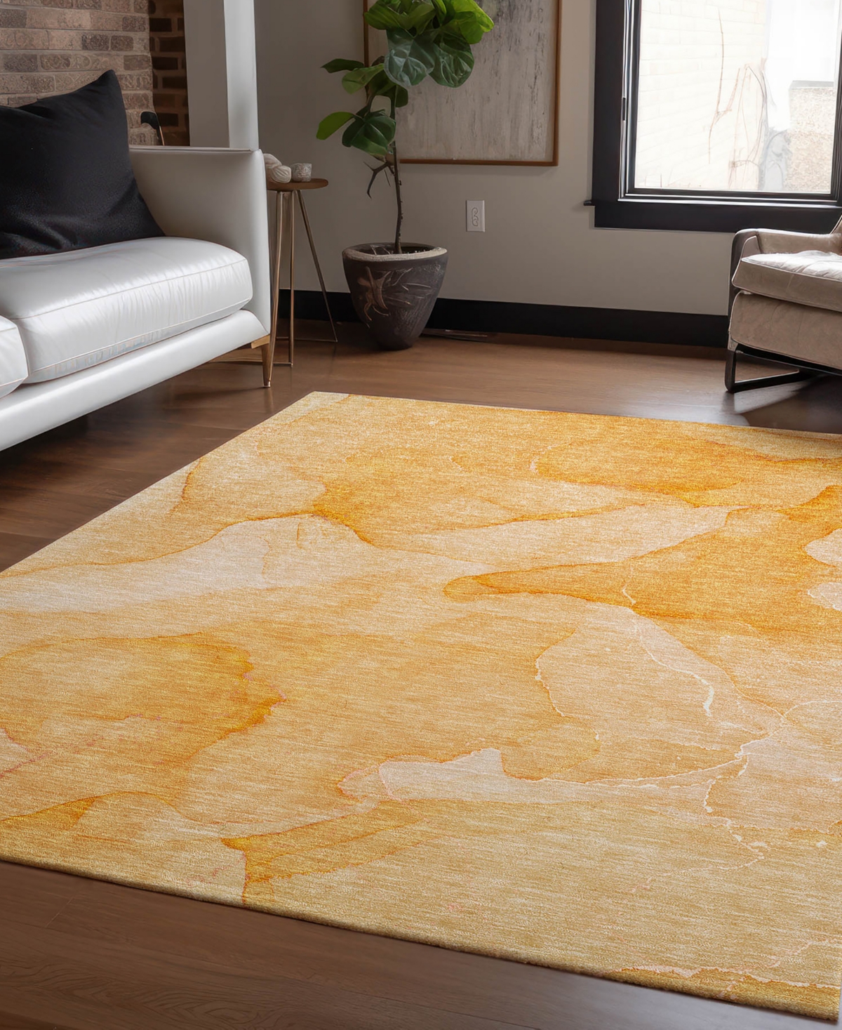 Addison Chantille Machine Washable Acn509 9'x12' Area Rug In Orange