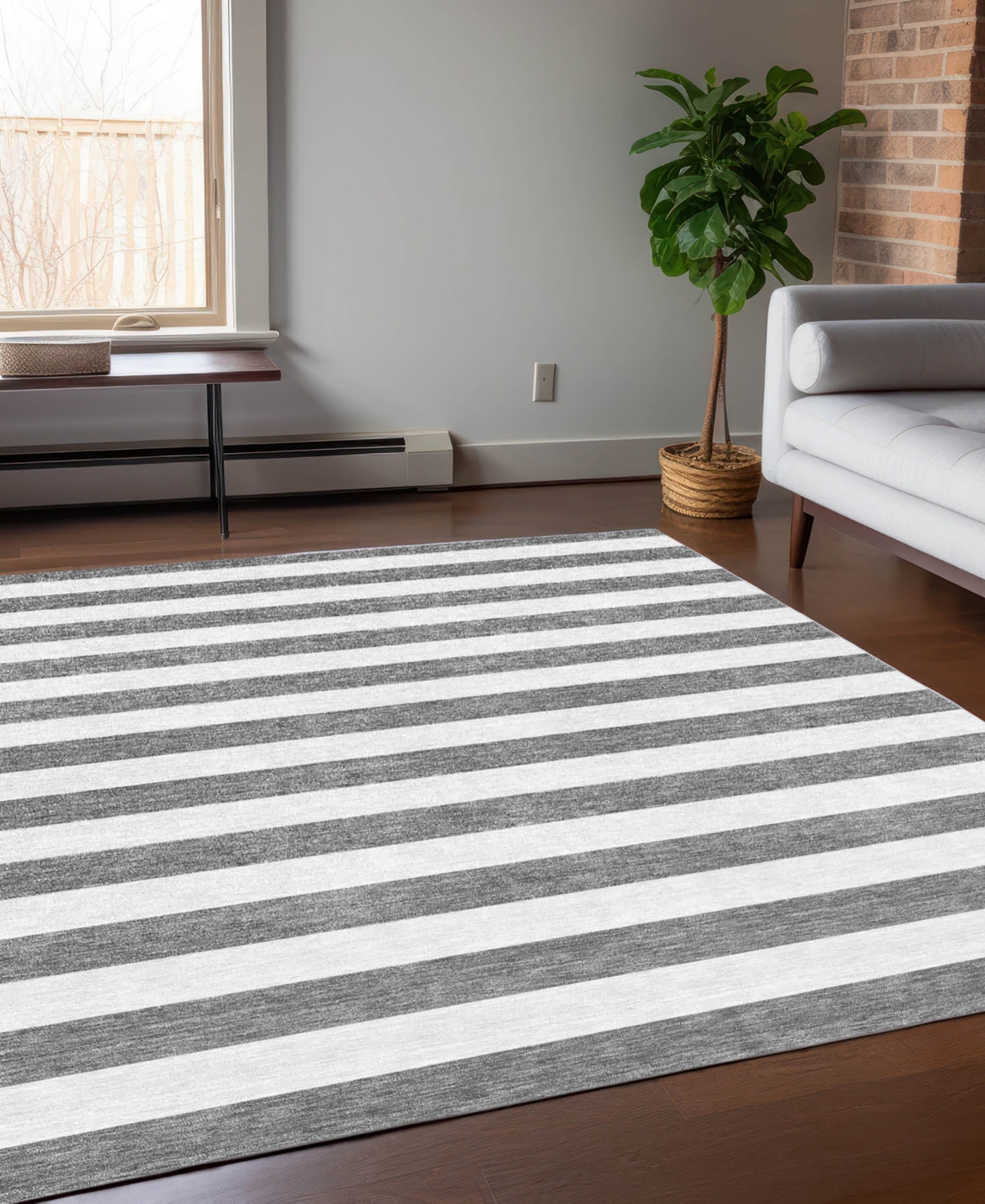 Addison Chantille Machine Washable Acn528 8'x10' Area Rug In Gray