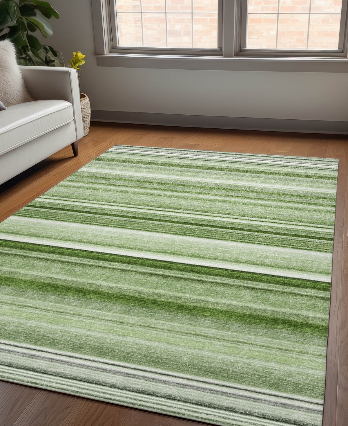 Addison Chantille Machine Washable Acn529 8'x10' Area Rug In Lime