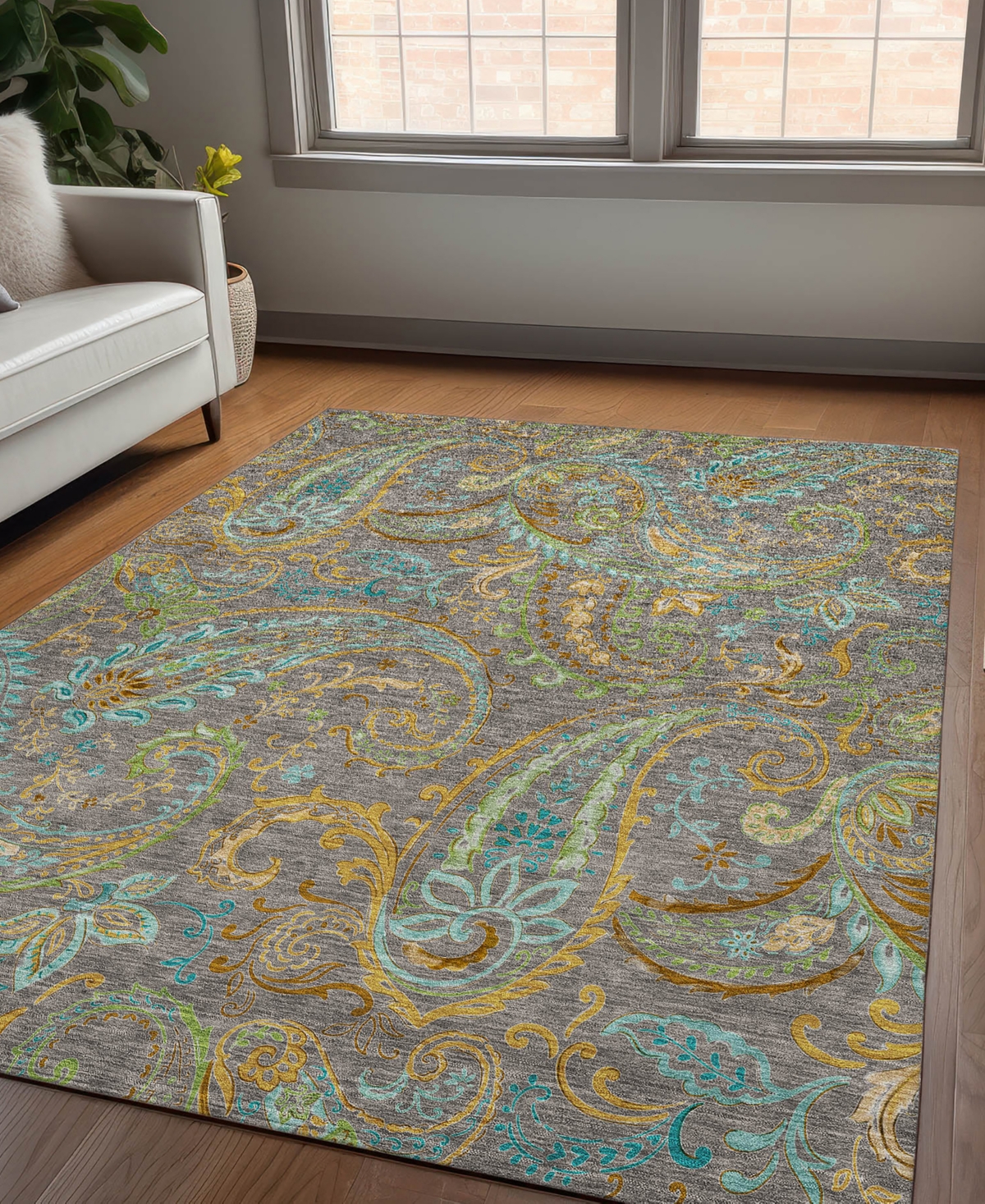 Addison Chantille Machine Washable Acn533 5'x7'6 Area Rug In Taupe