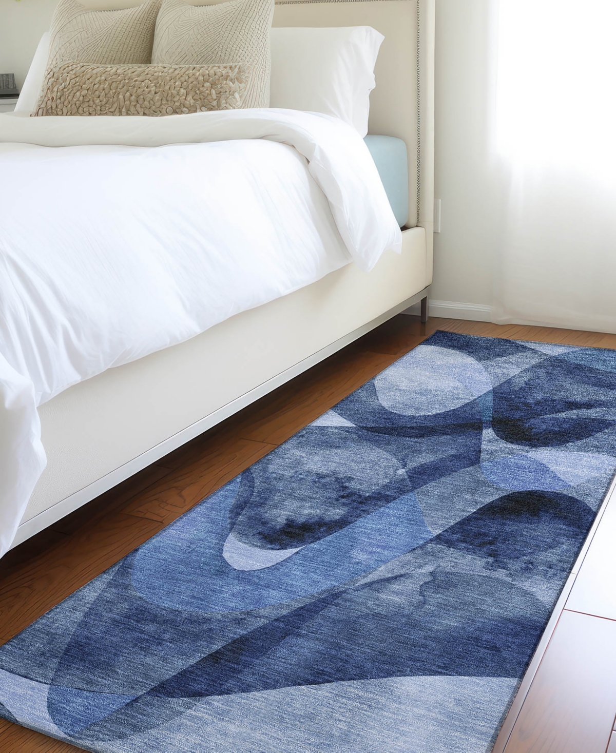 Addison Chantille Machine Washable Acn536 2'3x7'6 Runner Area Rug In Navy