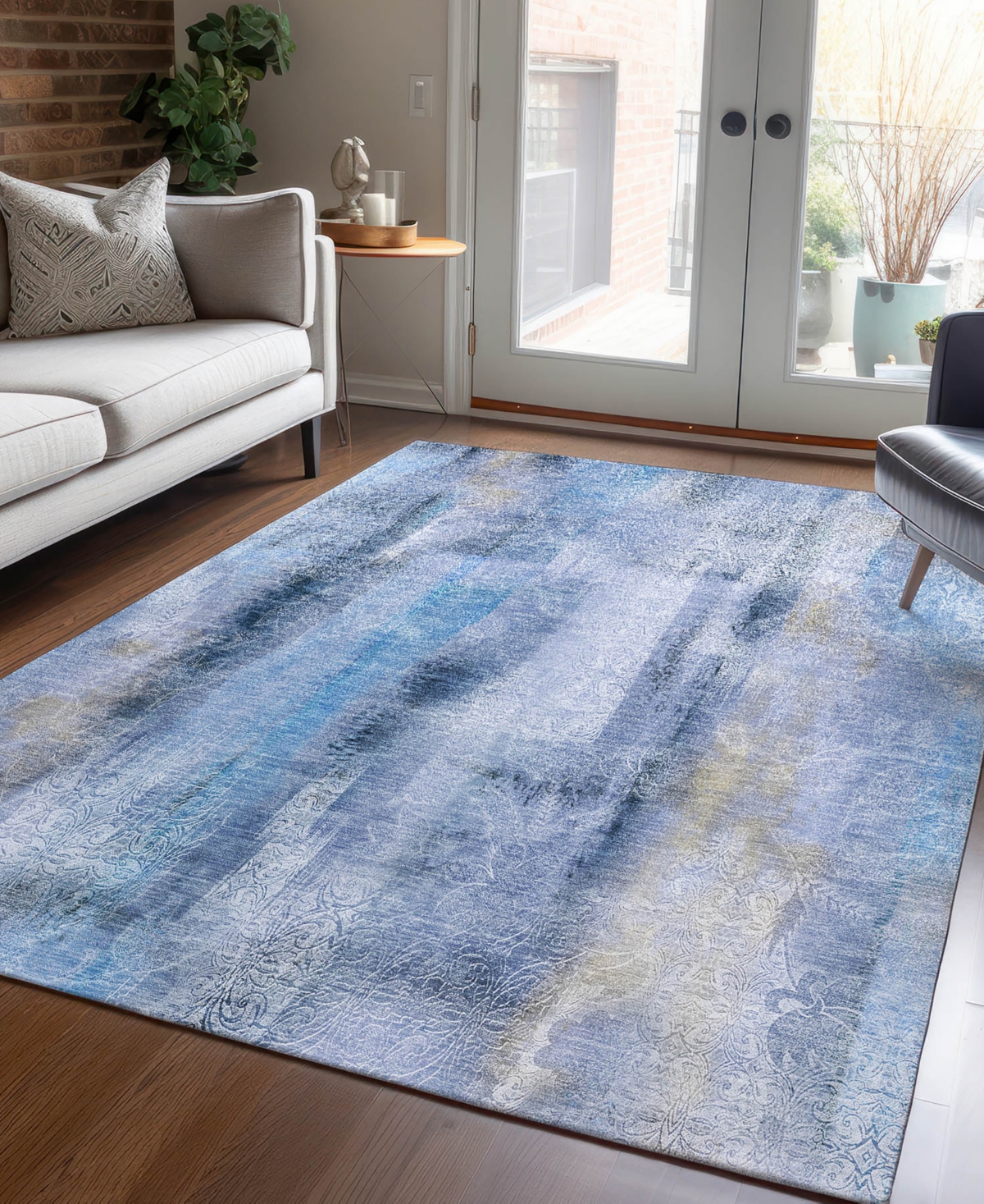 Addison Chantille Machine Washable Acn537 8'x10' Area Rug In Blue