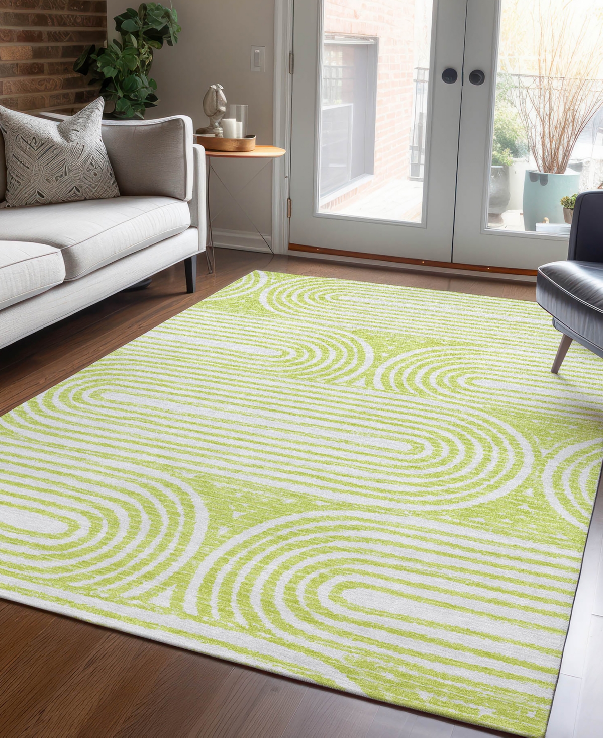 Addison Chantille Machine Washable Acn540 2'6x3'10 Area Rug In Green