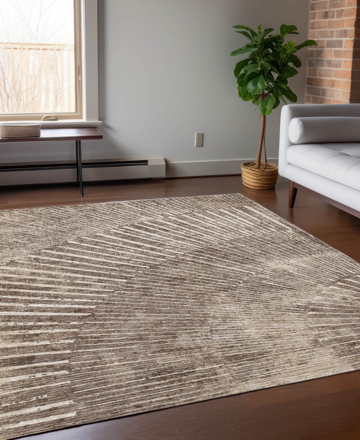 Addison Chantille Machine Washable Acn542 9'x12' Area Rug In Taupe