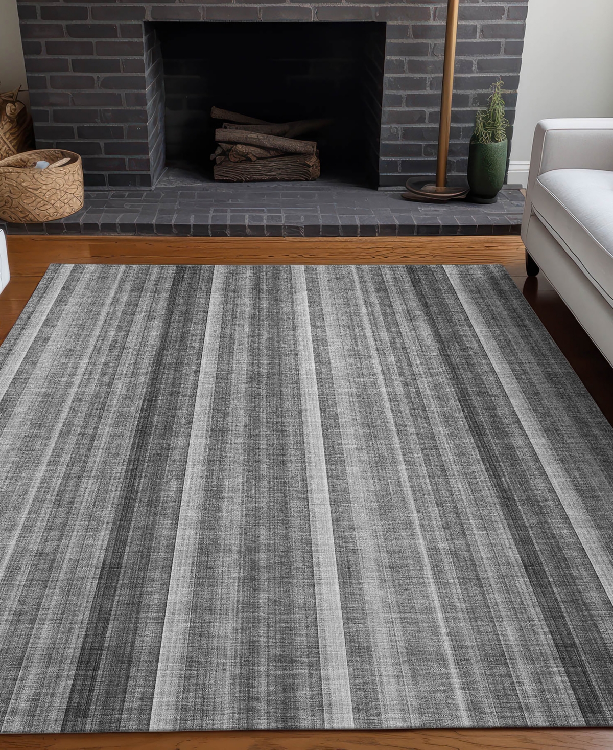 Addison Chantille Machine Washable Acn543 2'6x3'10 Area Rug In Gray