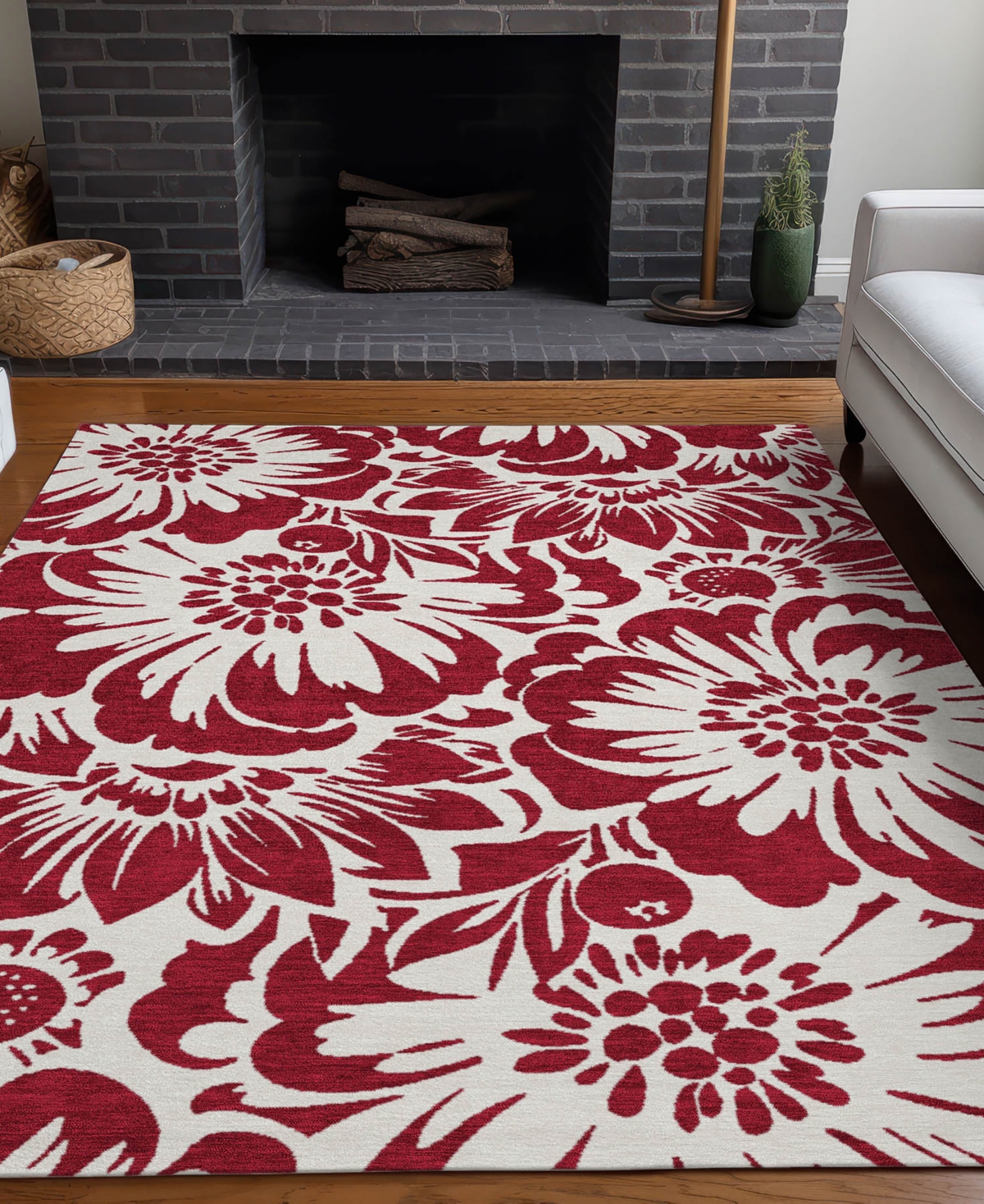 Addison Chantille Machine Washable Acn551 2'6x3'10 Area Rug In Burgundy