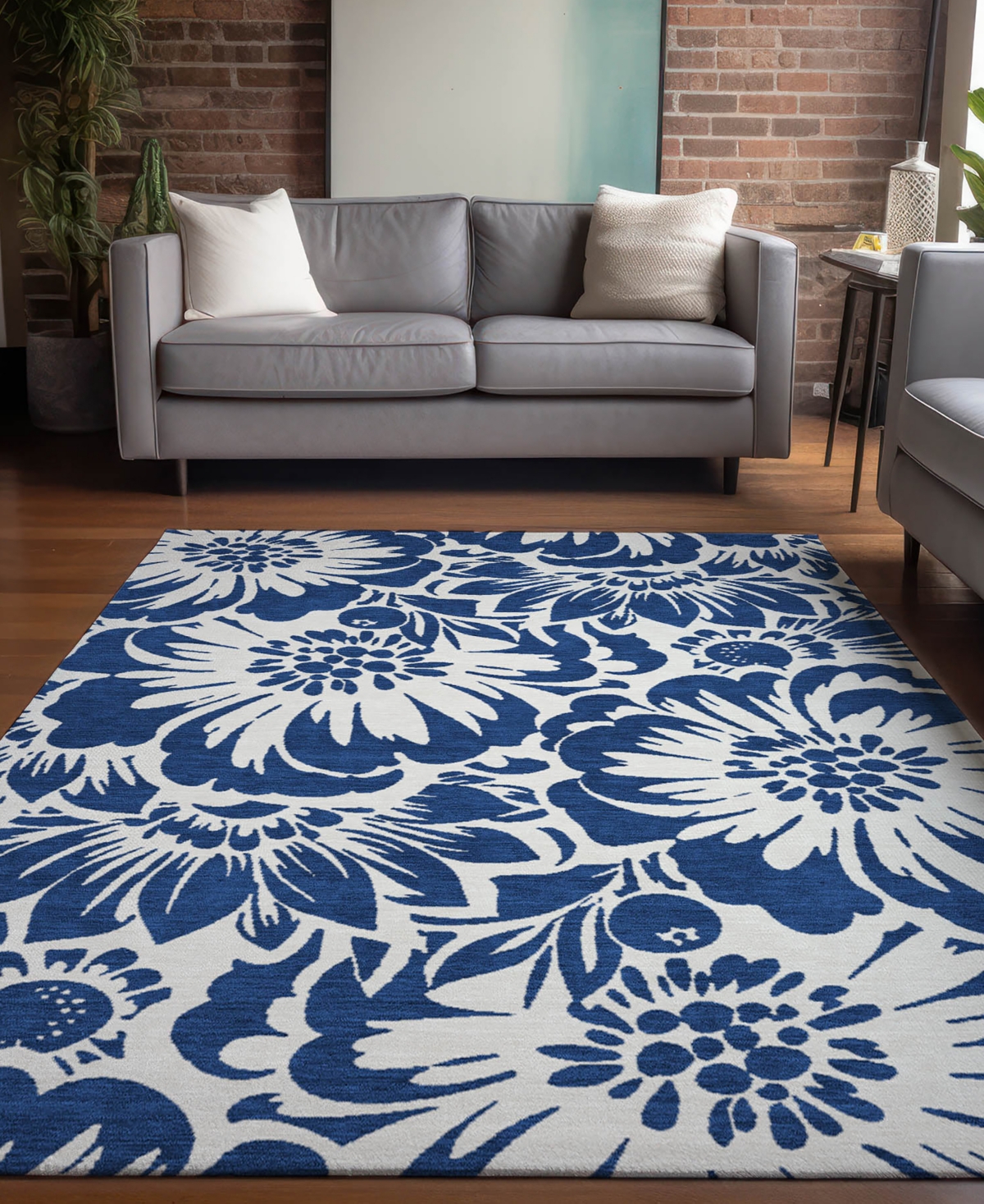 Addison Chantille Machine Washable Acn551 5'x7'6 Area Rug In Navy
