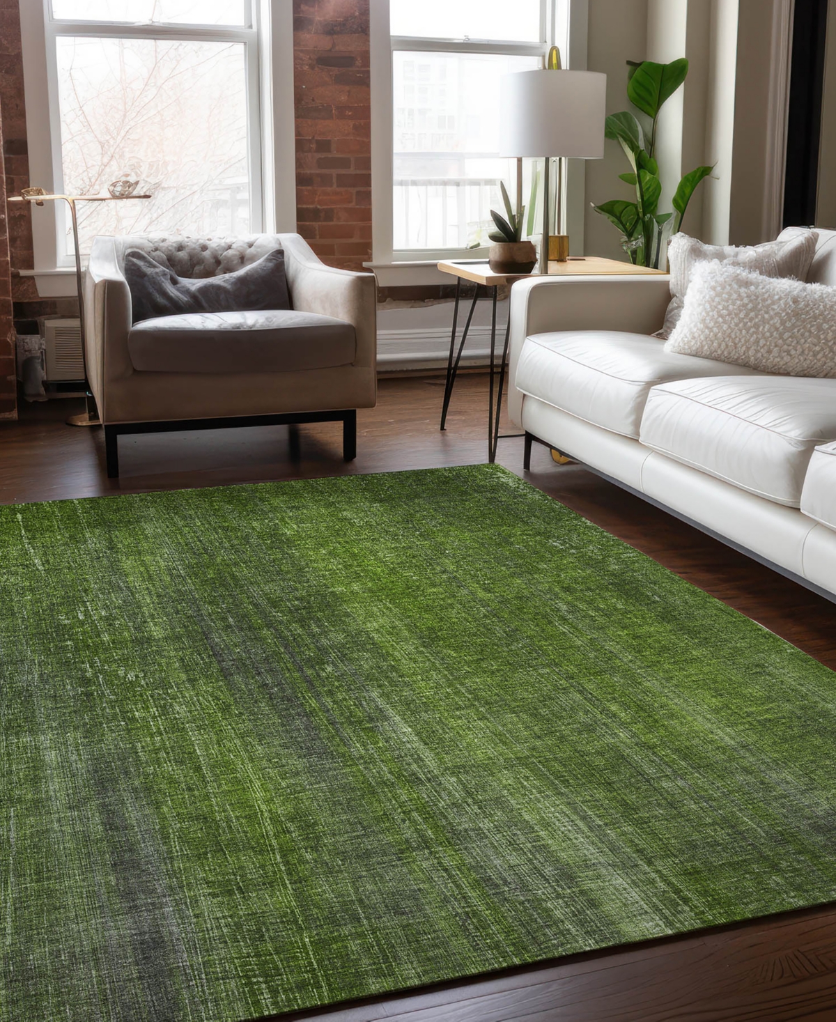 Addison Chantille Machine Washable Acn552 9'x12' Area Rug In Green