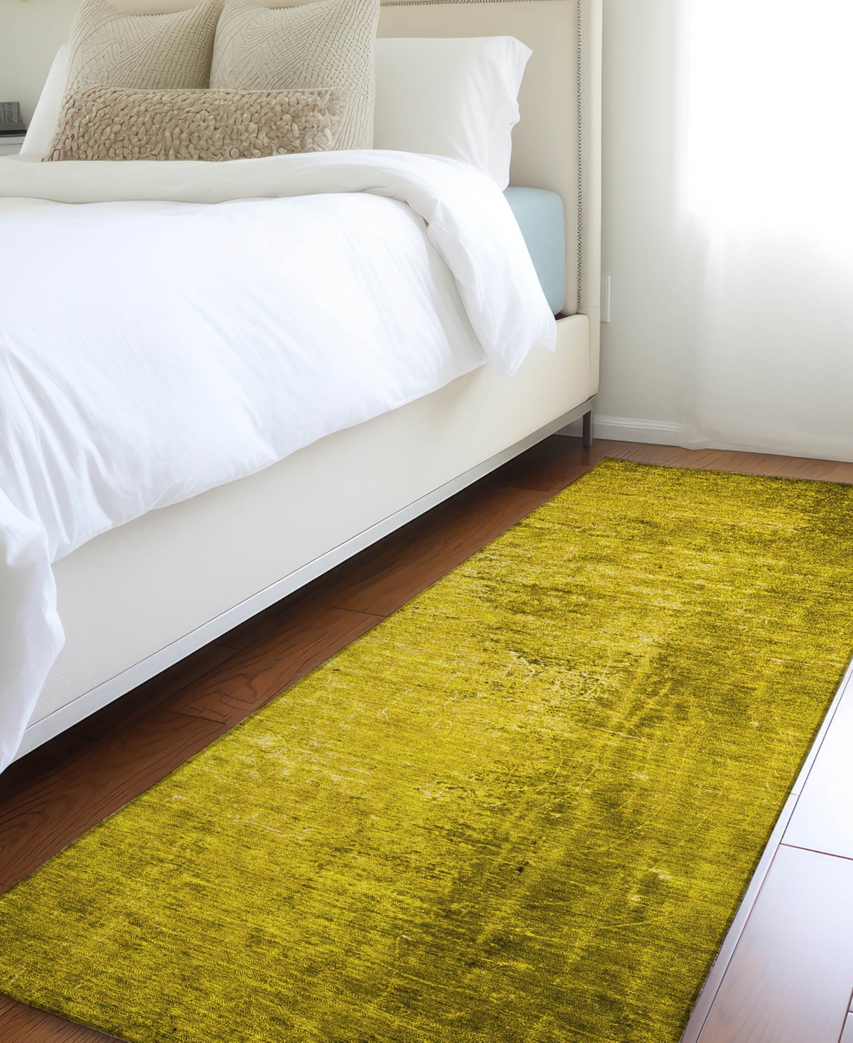 Addison Chantille Machine Washable Acn554 2'3x7'6 Runner Area Rug In Gold