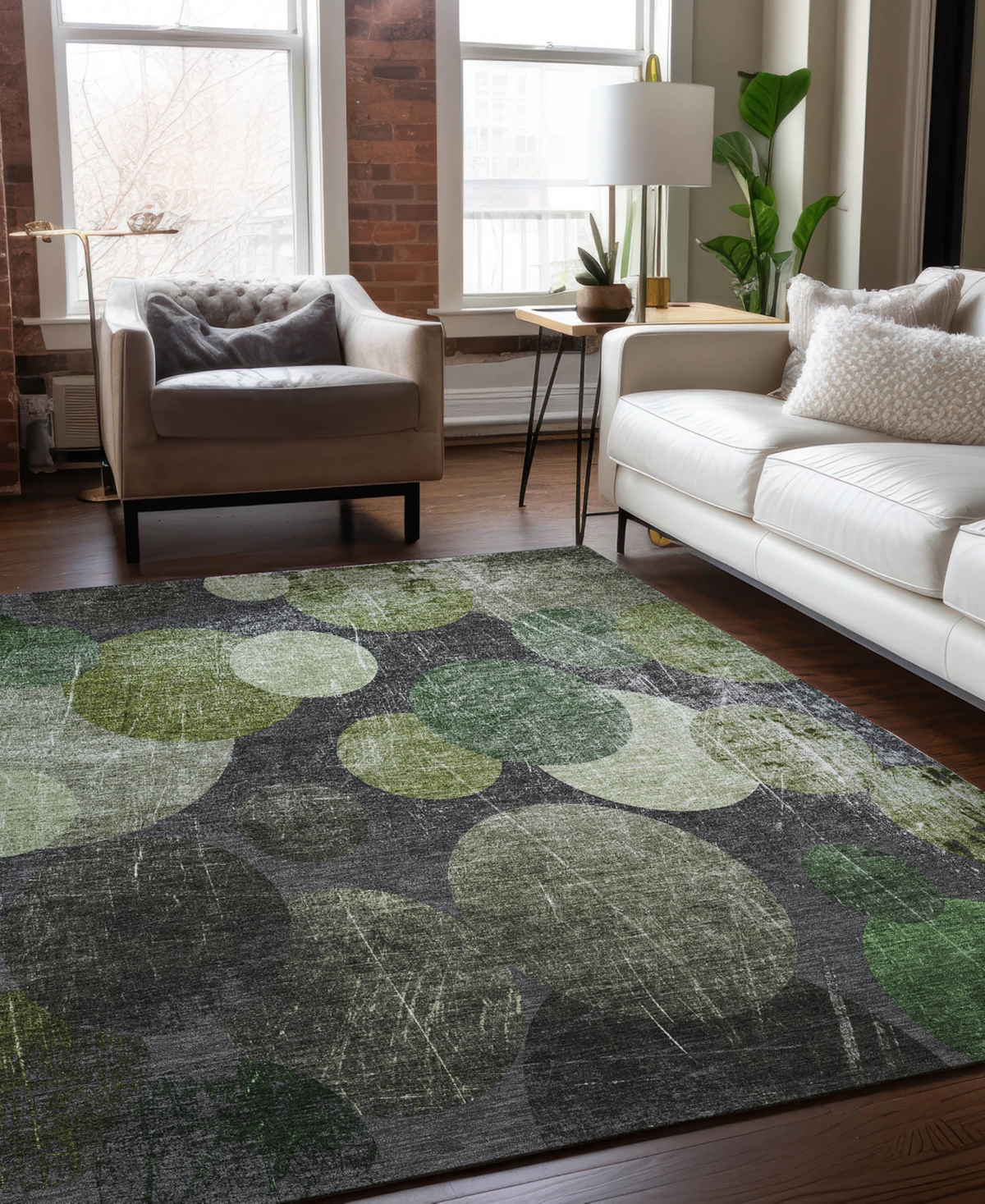 Addison Chantille Machine Washable Acn556 8'x10' Area Rug In Green