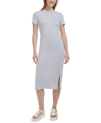 Marc New York - Women's Pinstriped Midi T-Shirt Dress