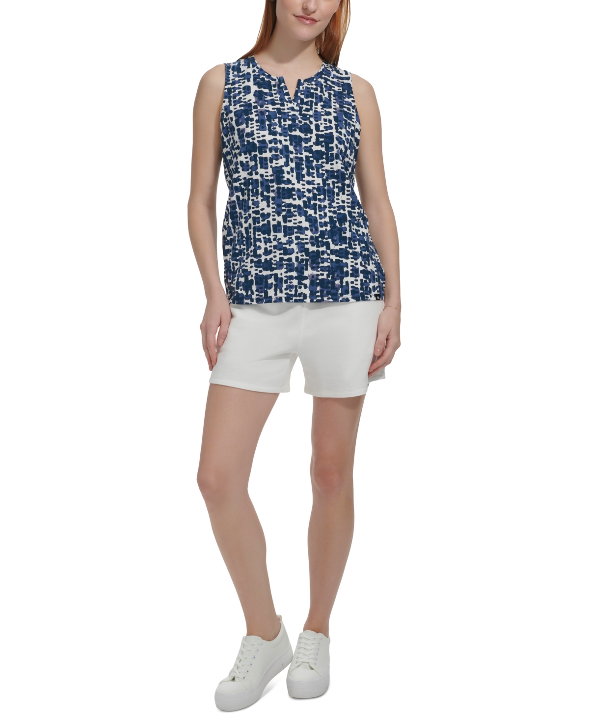 Andrew Marc Sport Women's Cotton Abstract-Print Tank Top