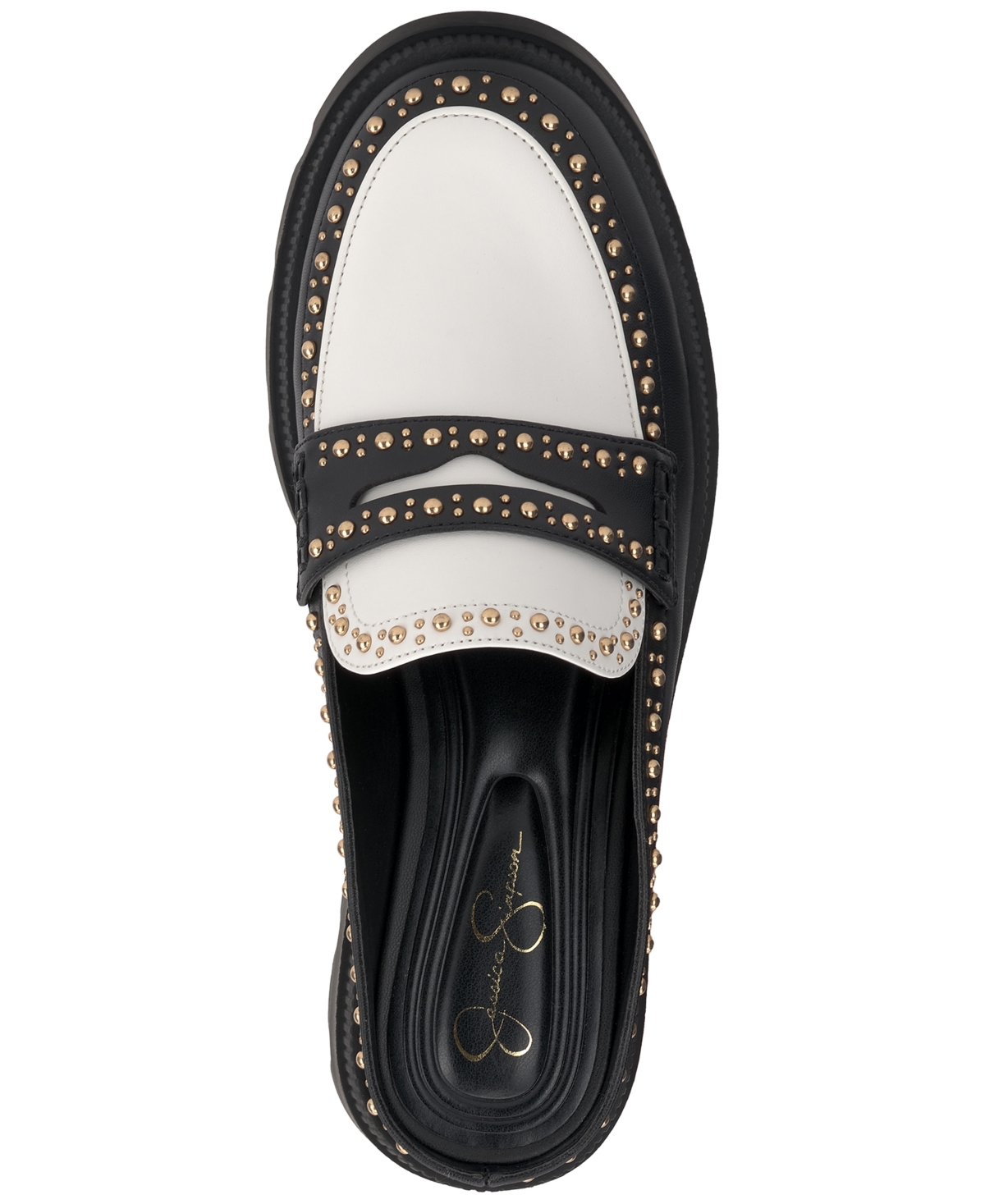 Jessica Simpson Women's Uma Platform Lug-Sole Tailored Slip-On Loafers -Bright White