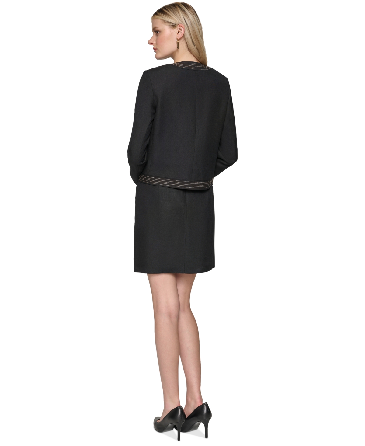 Karl Lagerfeld Women's Trapunto-Stitch Collarless Jacket