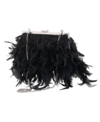 All Over Feather Frame Clutch