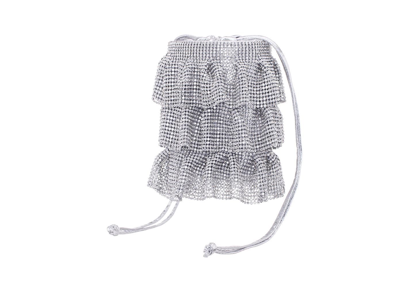 Женская сумка Nina 4 Tired Crystal Mesh Pouch, цвет: Розовый золотой — фото 8